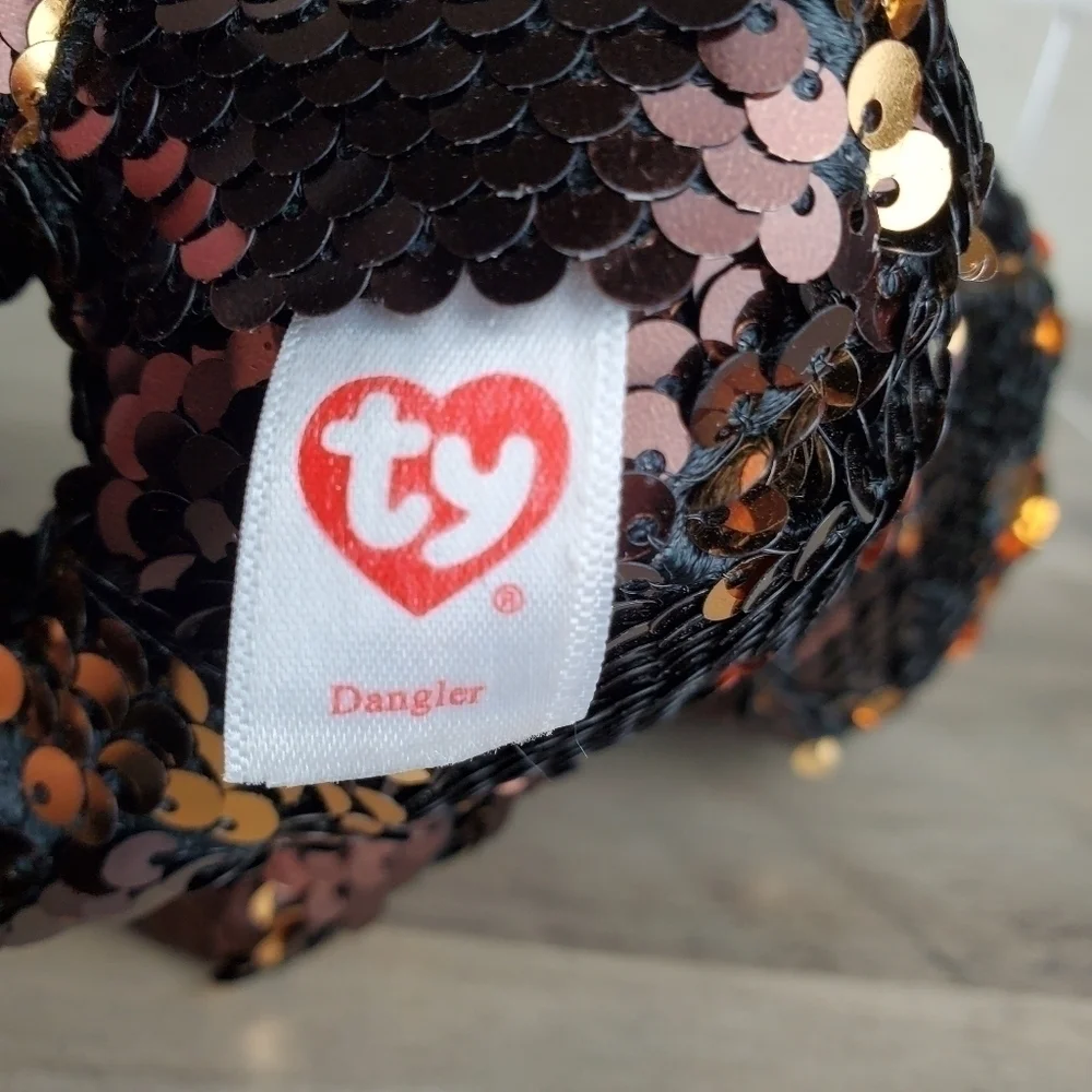 TY Flippables Limited Collection Dangler the Sloth Brown Gold Sequins Plush 6